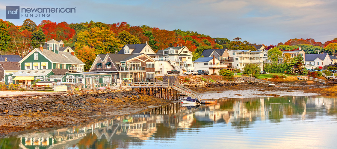 A shot of a major city in Maine