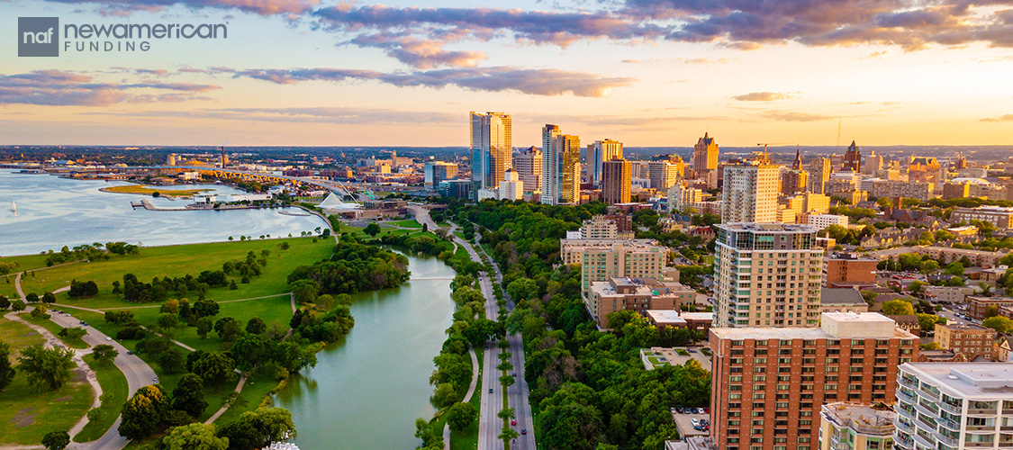 A shot of a major city in Wisconsin