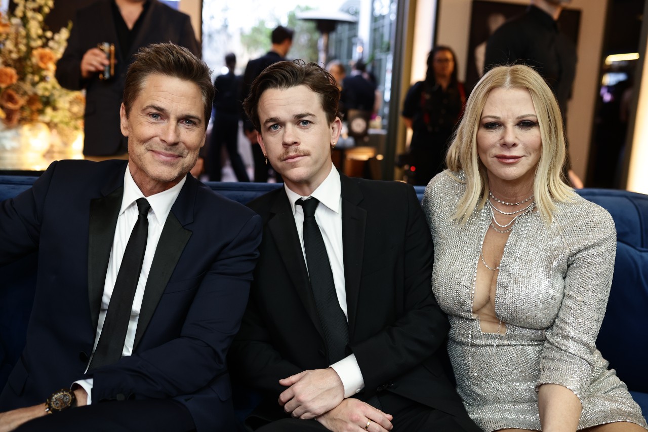 Rob Lowe with his son and wife at the party |  Photo credit: Greg Doherty Photos  