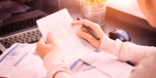 woman going over paperwork