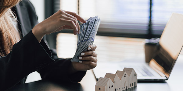 woman counting money