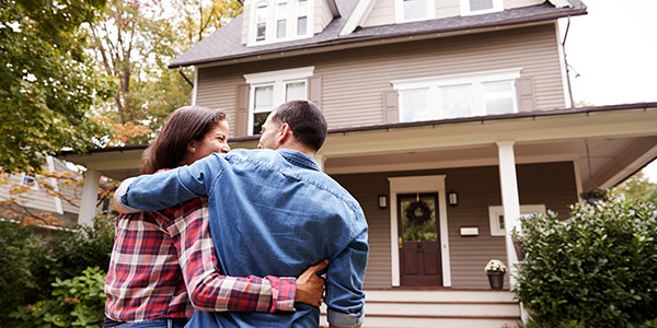 couple looking at a house