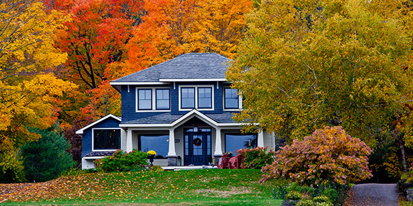 house in the autumn