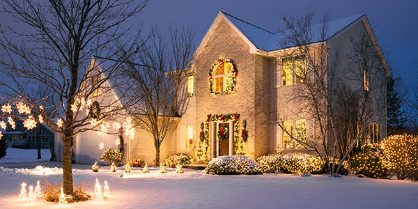 christmas decorated house