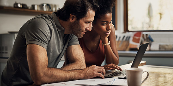 couple filling out paperwork