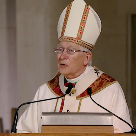 Most Rev. Leonard P. Blair, Archbishop of Hartford gives address during Prayer Vigil for Priests Saint Mary’s Church, Oct. 30, 2020