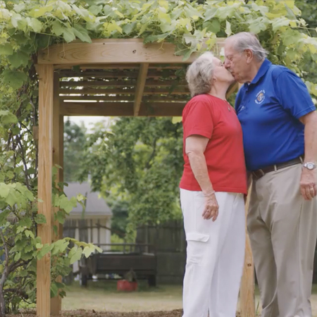 John Palmieri and his wife, Alana, showing their love and greatful that he survived covid-19.