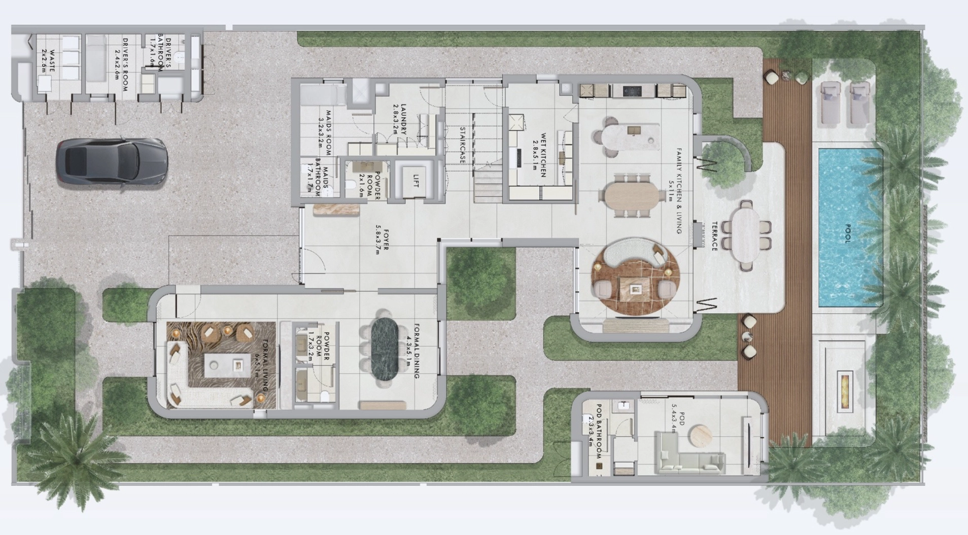 Yas Riva Yasriva villa dark 4 bedroom typeA floor plan