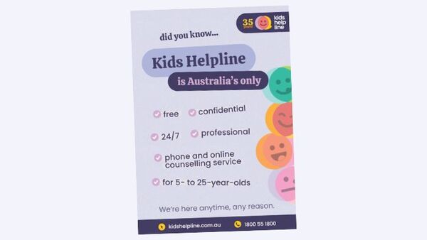 Poster promoting Kids Helpline