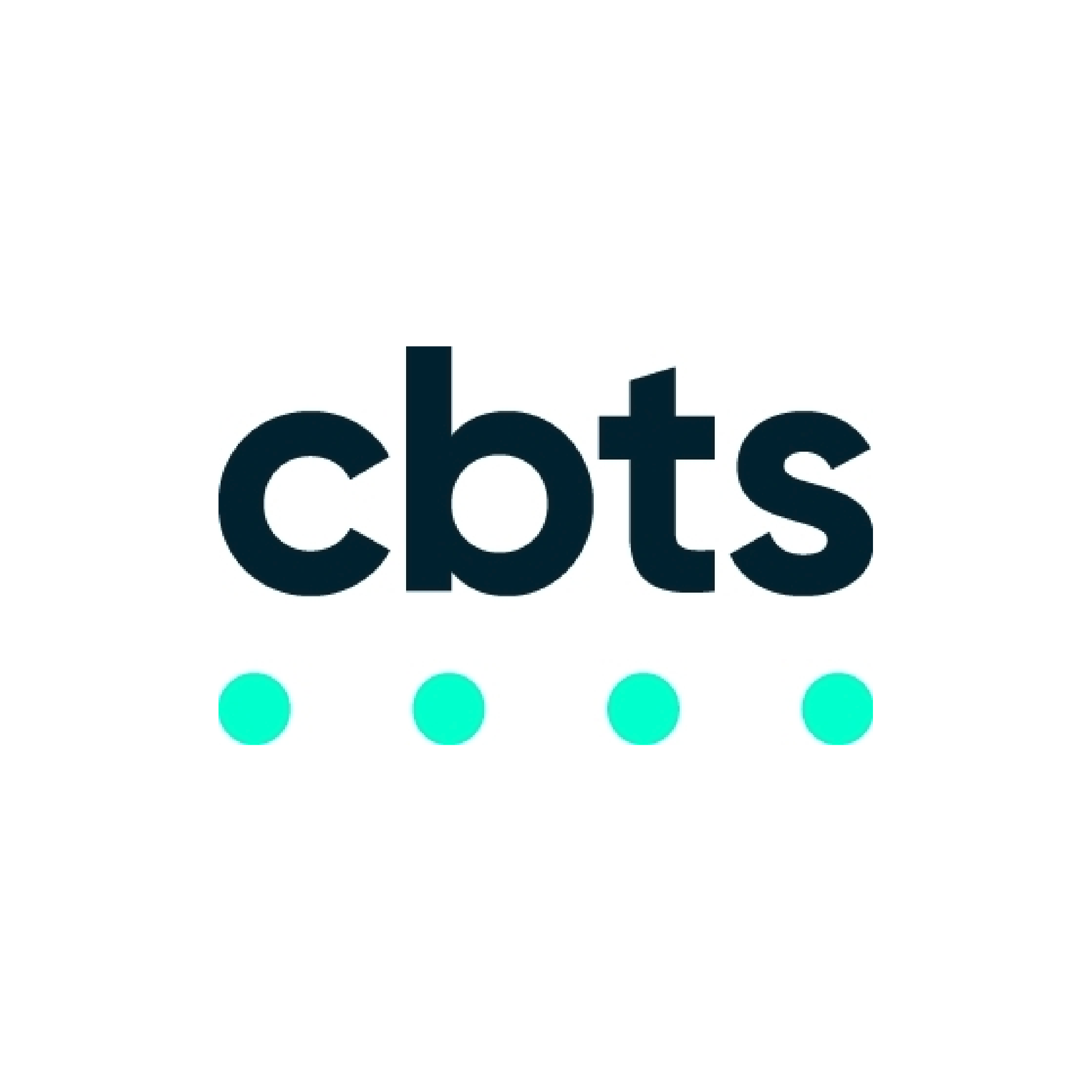 CBTS logo in lowercase black letters with four teal dots underneath - Certinia customer