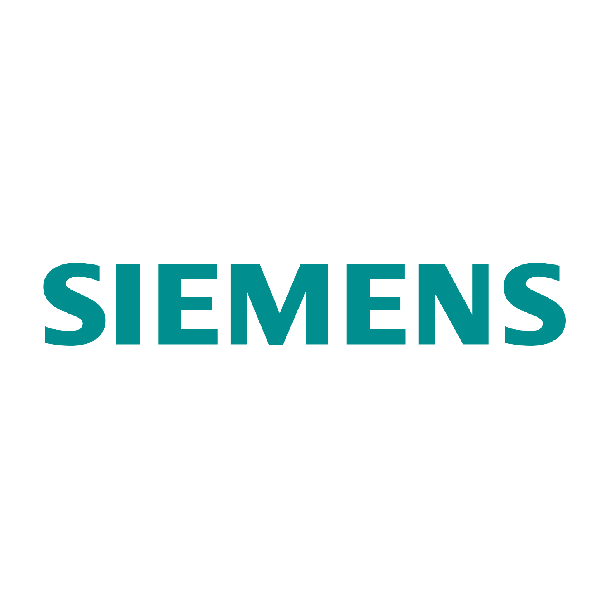 Siemens logo in bold turquoise uppercase letters - Certinia customer